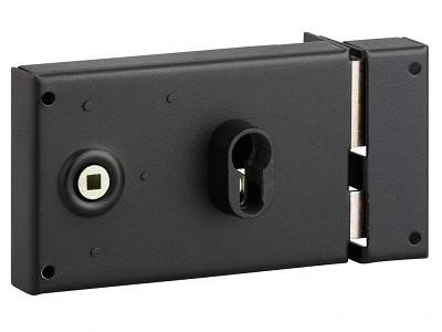 Serrure monopoint en applique à entrée de cylindre europeen